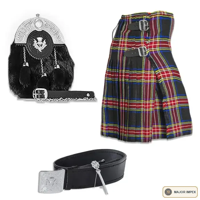 Black Stewart — 5-yard kilt set
